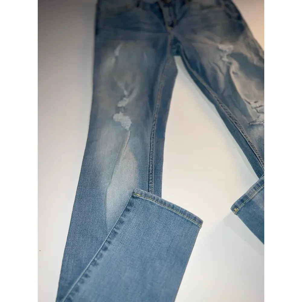 Hollister women’s distressed low rise super skinny blue jeans - Picture 4 of 12